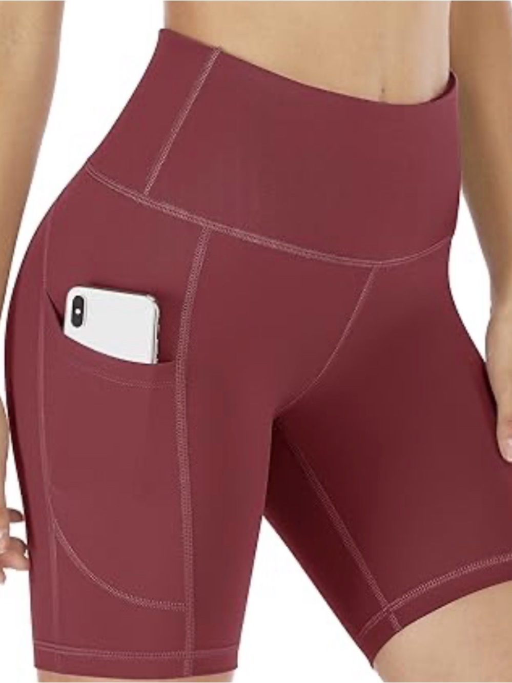 Old Navy High-Rise Side Pocket Bike Shorts - Wine